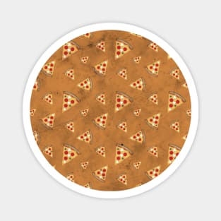 Cool pizza slices vintage orange brown pattern Magnet